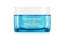 Hidratante facial Neutrogena Hydro Boost Water Gel com ácido hialurônico em fundo infinito destacando a textura leve