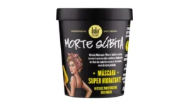 Máscara Morte Súbita Lola Cosmetics 450g pote preto super hidratante em fundo branco