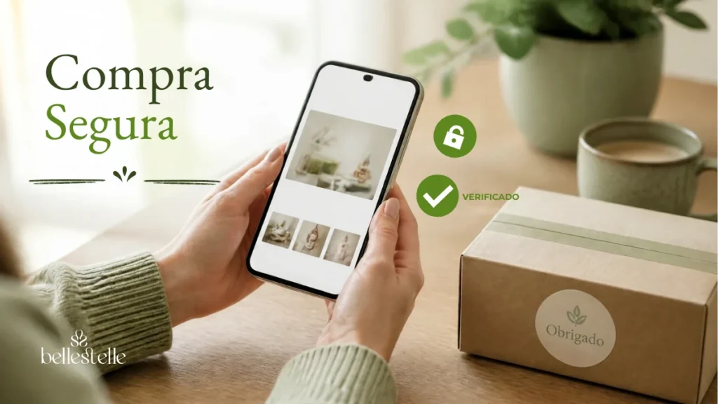 Mulher comprando produtos de beleza e perfumaria online em Minha Loja Natura e Avon com segurança no blog Belle Stelle